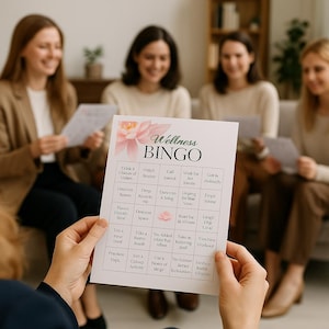 Wellness Bingo Printable – Self-Care Game for Women, Healthy Habits Challenge, Mindfulness & Fitness Activity, Instant Download