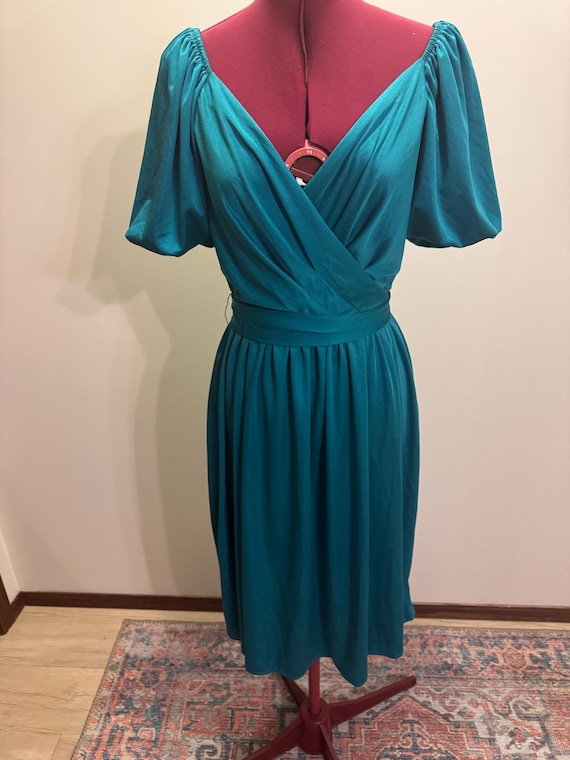 Vintage 1970/80's Fredricks of Hollywood dark green satin Disco Dress Vintage 1970/80's Fredricks of Hollywood dark green satin Disco Dress