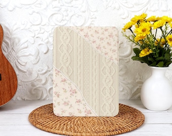 Floral Collage Retro Kindle Case with Hand Strap for Paperwhite 12th Gen Kindle 12th/11th/10th Gen Custom Clear Back Kindle 2024 Case Cover