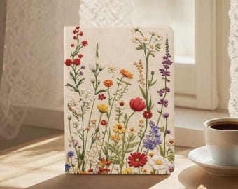 Elegante funda para iPad con flores de colores y soporte para Apple Pencil. Compatible con iPad Air 7 M3 A16 (2025), 11" Air 6 M2 (2024), Pro (11", 13", 12.9") (2022), Mini (7/6/5/4).