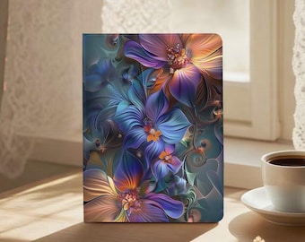 Custodia per iPad con motivo floreale retrò e portapenne, per iPad 2025 Air 7 M3 A16 11 2024 Air 6/5 M2 Pro 11" 13" 12,9" 2022 10th Mini 7/6.