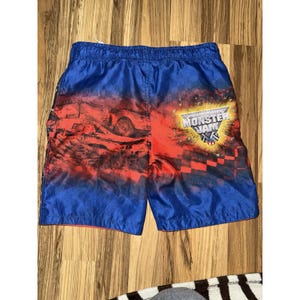 MONSTER JAM Y2K Boys Grinder Max D Monster Trucks Swim Trunks Sz XS 4/5 Lot image 5