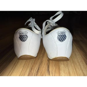 Zapatillas bajas clásicas de cuero blanco K-Swiss Y2K de los años 90 para mujer, talla 6.5 imagen 5