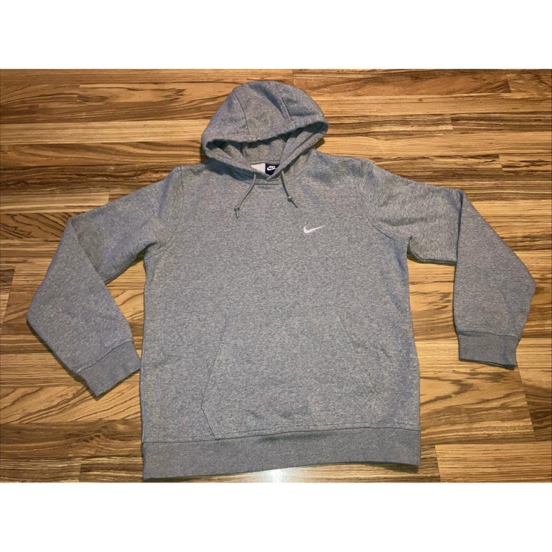 Bluza z kapturem Nike Swoosh w stylu vintage Y2K w kolorze szarym, duża zdjęcie 1