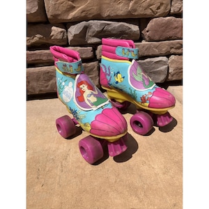 VTG Kids Disney Little Mermaid Roller Skates Pink ~ Size 1