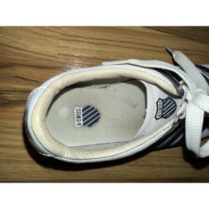 Zapatillas bajas clásicas de cuero blanco K-Swiss Y2K de los años 90 para mujer, talla 6.5 imagen 7