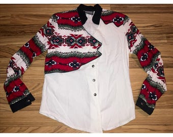 Chemise Western Rose Horse Show Avec Gemmes - Taille XXS - Occasion Avec Mesures Sur Demande