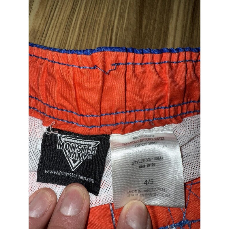 MONSTER JAM Y2K Boys Grinder Max D Monster Trucks Swim Trunks Sz XS 4/5 Lot image 4
