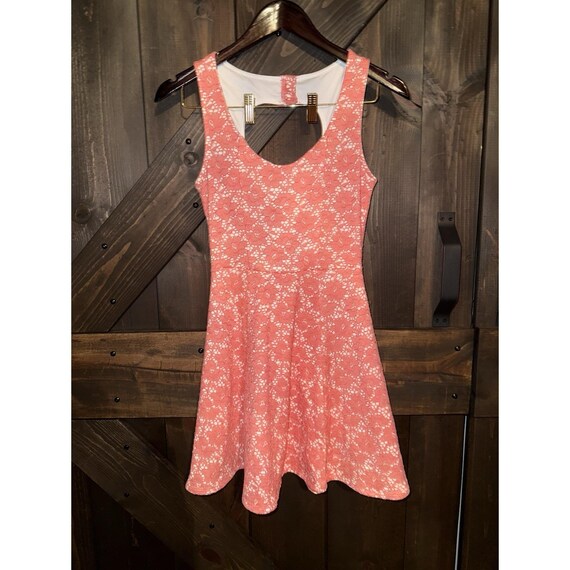 Wet Seal Y2K Juniors Women's Dress Small S Coral Floral Lace