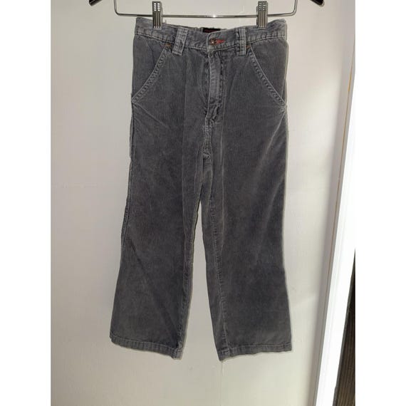 RARE Vintage Von Dutch Boy's Sz 7 Gray Corduroy Carpenter Pants