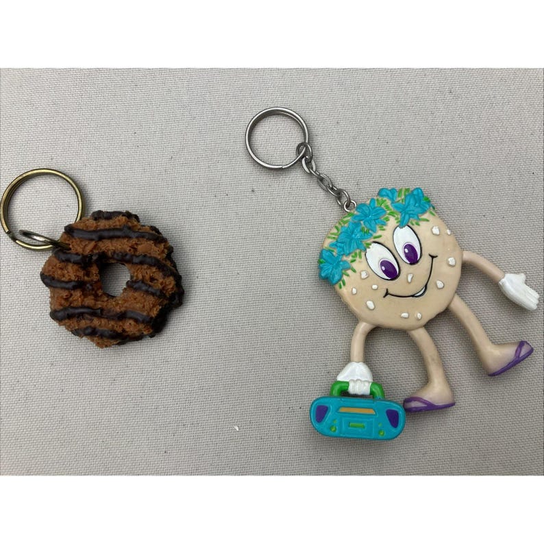 Vintage Girl Scouts Tote Bag & Key Chains Little Brownie Bakers Cookies RARE image 4