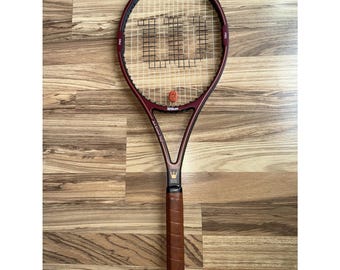 Vintage jaren 80 Wilson Jack Kramer Staff PWS middelgroot grafiet tennisracket 4 3/8