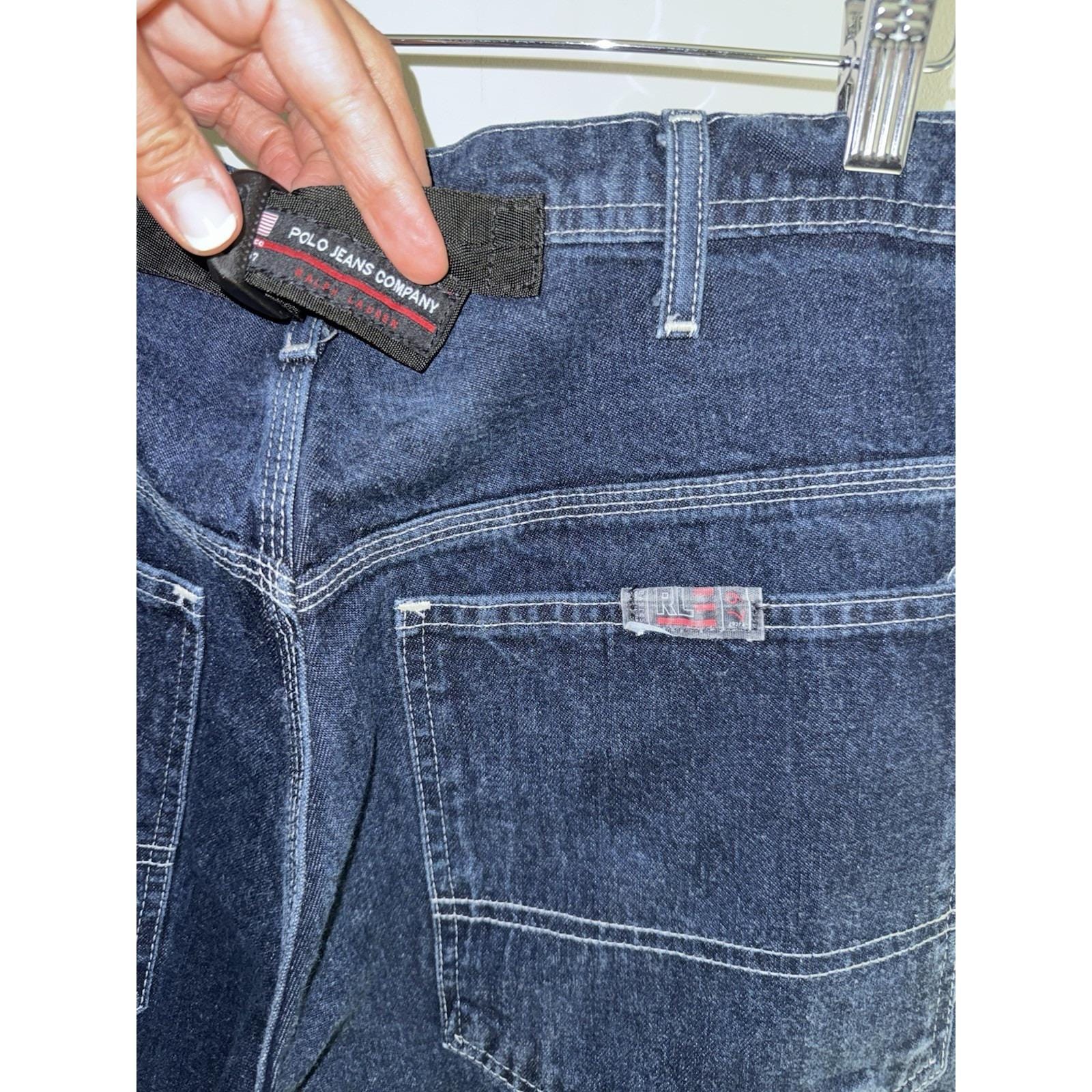 Vintage 90s Polo Jeans Co Carpenter Denim Pants Baggy Skater