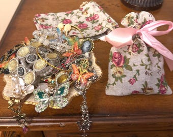Mystery Jewelry in Drawstring Gift Bag, Vintage, Boho and New