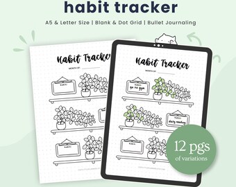 Printable Habit Tracker 2026 Monthly Tracker Bullet Journal Pages Template A5 A4 Weeks Months Digit Journaling Ideas Printabletracker
