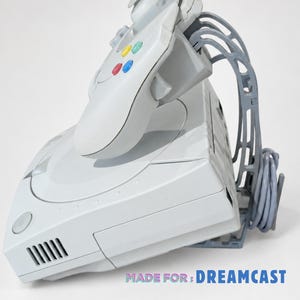 Dreamcast Console Display Stand with Controller Holder & Hidden Cable Storage | SEGA Retro Gaming Display