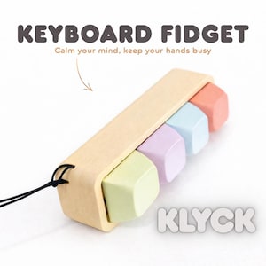 KLYCK™ Fidget | Mechanisch toetsenbord met aangepaste functionaliteit, 4 toetsen, antistress ADHD bureau-speeltje, gepersonaliseerde schakelaar en kleur, handgemaakt ASMR-focustool