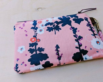 Pink Floral Wristlet