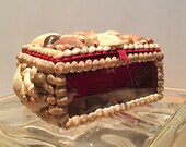 Seashell Trinket Box- Beach Scene-Vintage-Collectible-Gift- Diorama-HTF