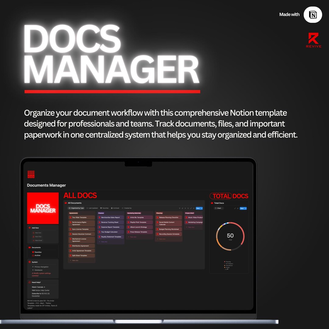 Notion File Organizer Template, Document Management, Contract Archive ...