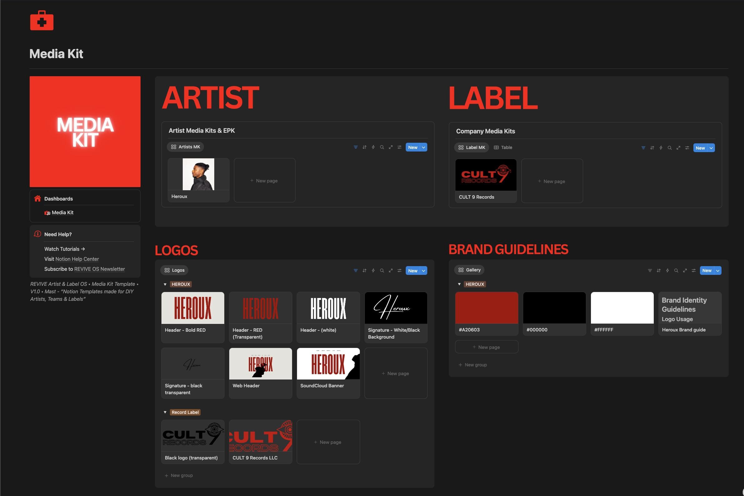 Notion Media Kit Template: Artist & Label Press Organizer - Etsy
