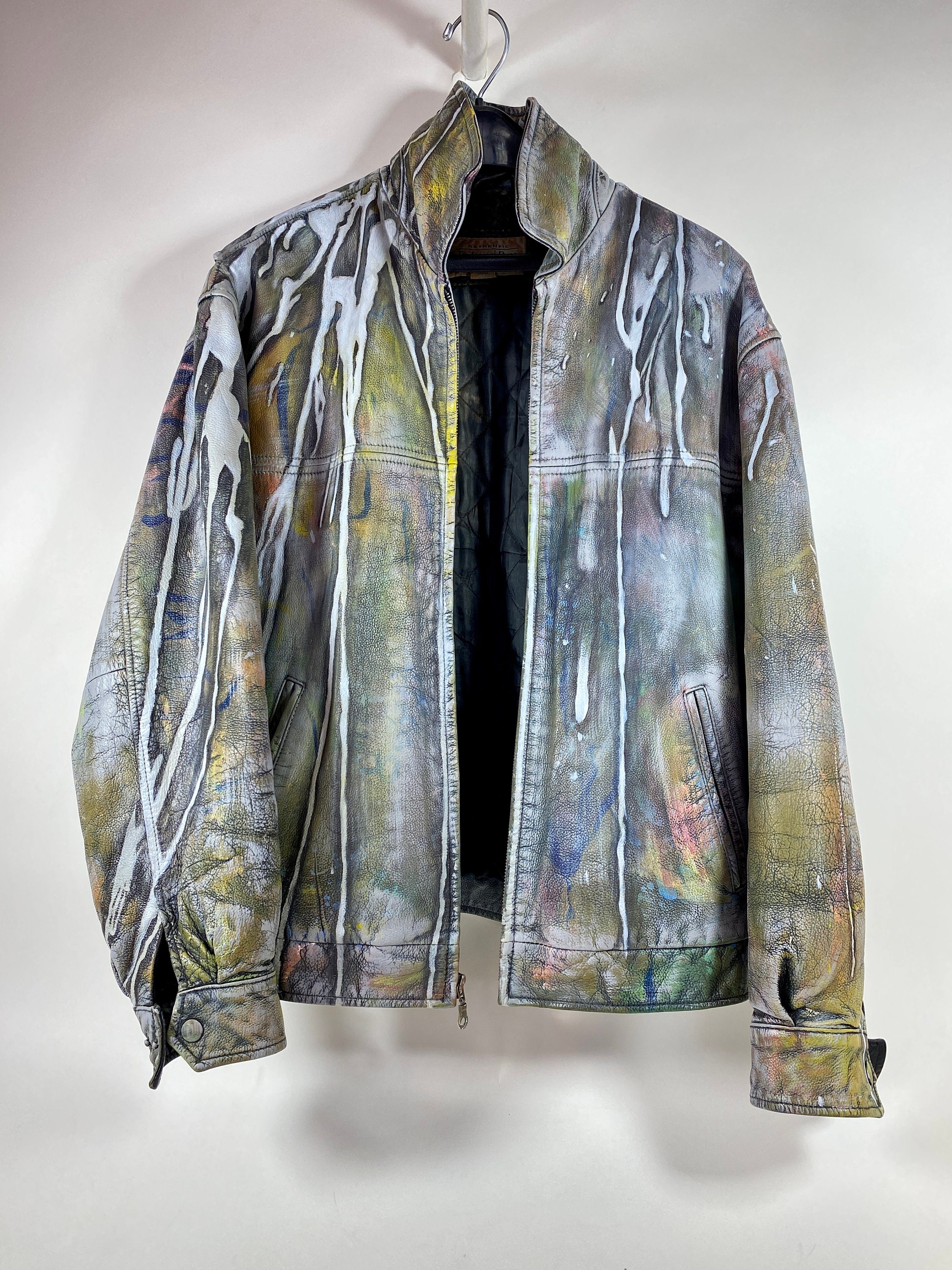 Spray paint leather jacket clearance