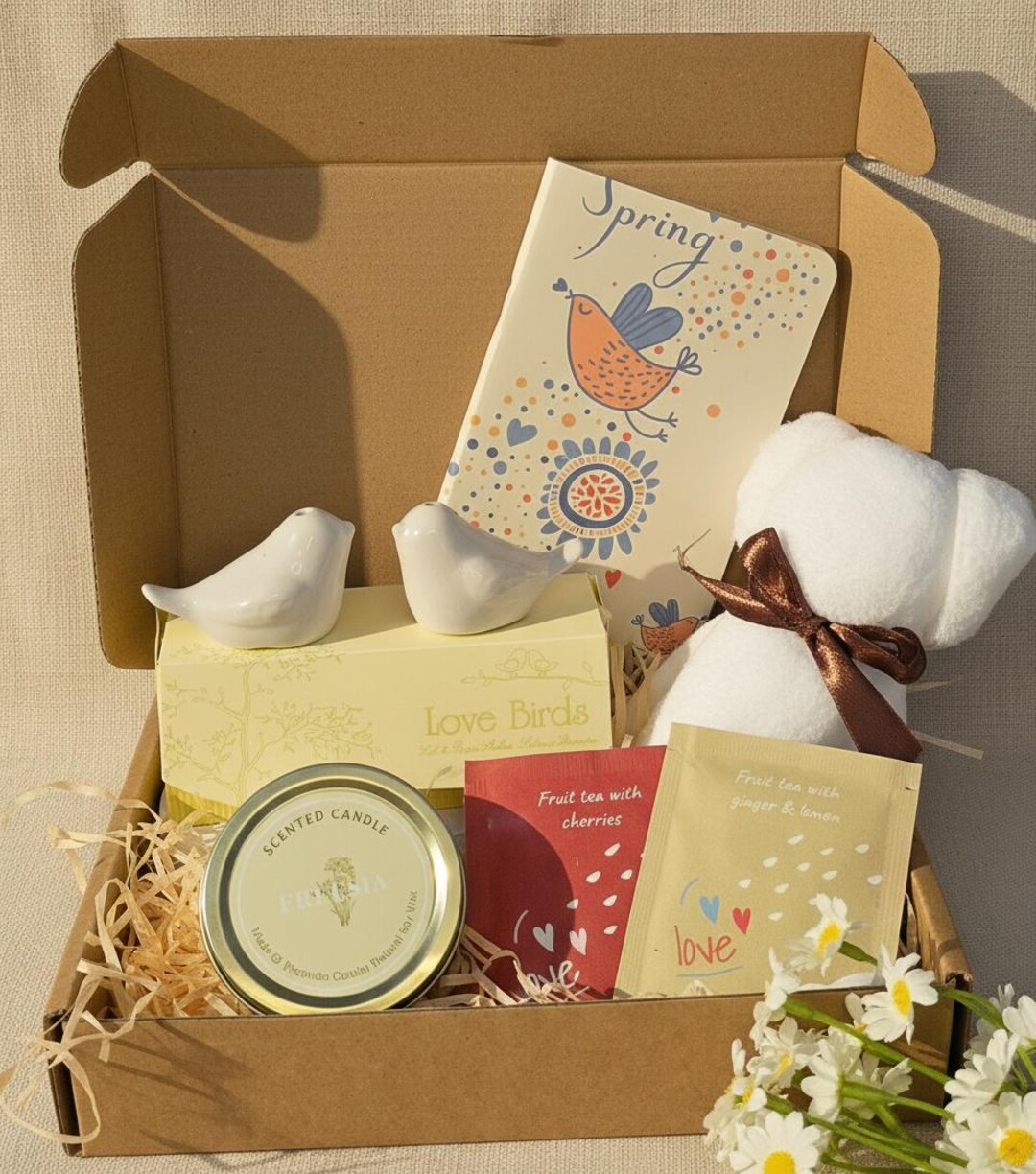 Cozy Relaxation Gift Box for Her/women/yourself: Tea, Candle, Notebook ...