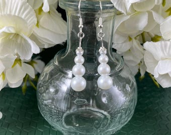 Silver Pearl Earrings