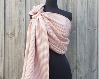 Rose Pink Waffle Cotton Ring Sling