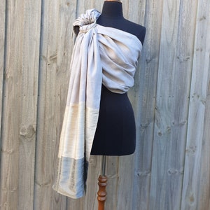 Anneau sling en chambray de lin et soie, extra long, vanille et épices