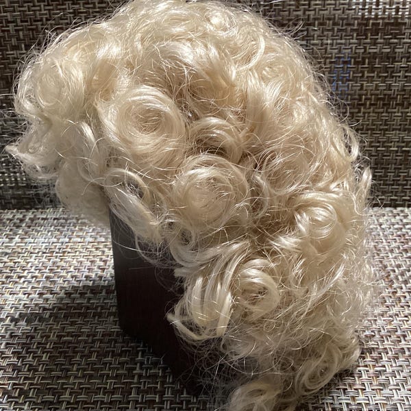 Vintage Blonde Doll Wig, Size 11-12,