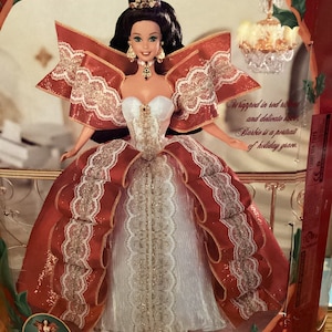 Urlaub Barbie Puppe C- 1997 Gekleidet in Rot Satin -Spitze Mint in Box New