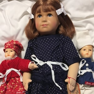 Kathe Kruse  Club Rare Made In Germany 3 Piece Doll  Set Hanne and her Dolls #23/100  Mint in Box New with COA