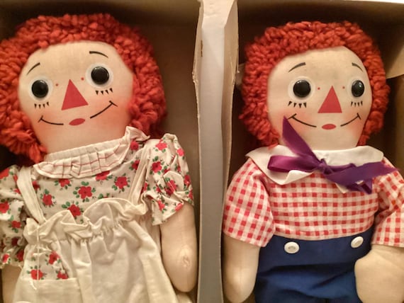Antique Raggedy Ann & Andy Dolls by Knickerbocker Mint in Antique Raggedy Ann & Andy Dolls by Knickerbocker Mint in