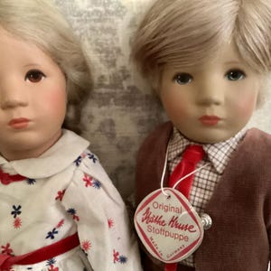 Kathe Kruse 14” Made In Germany Stoffpuppe  Pair of Girl and Boy