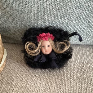 Wendy Lawton  Club Membership Antique Styled Black Fur Doll  Muff MIB