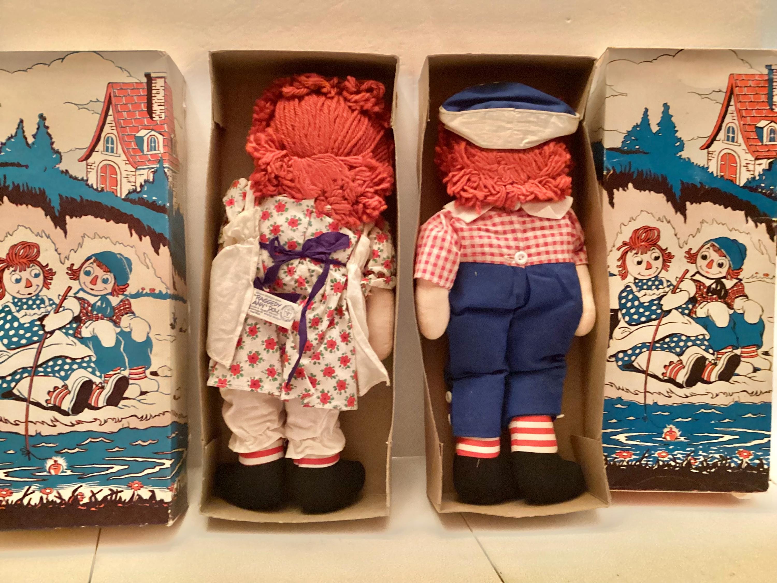 Raggedy Ann & Andy 限定版人形　セット Raggedy Ann & Andy Dolls by Knickerbocker, Vintage Black Mint in