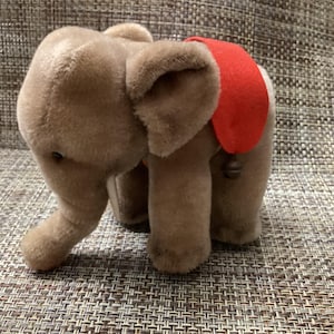Steiff Vintage  Miniature Mohair 8” Elephant  Made In Germany  Circa 1960  with tag