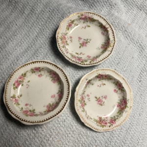 Antique French Limoges Butter Dishes  3 Marked with Floral  Detail Fine Porcelain