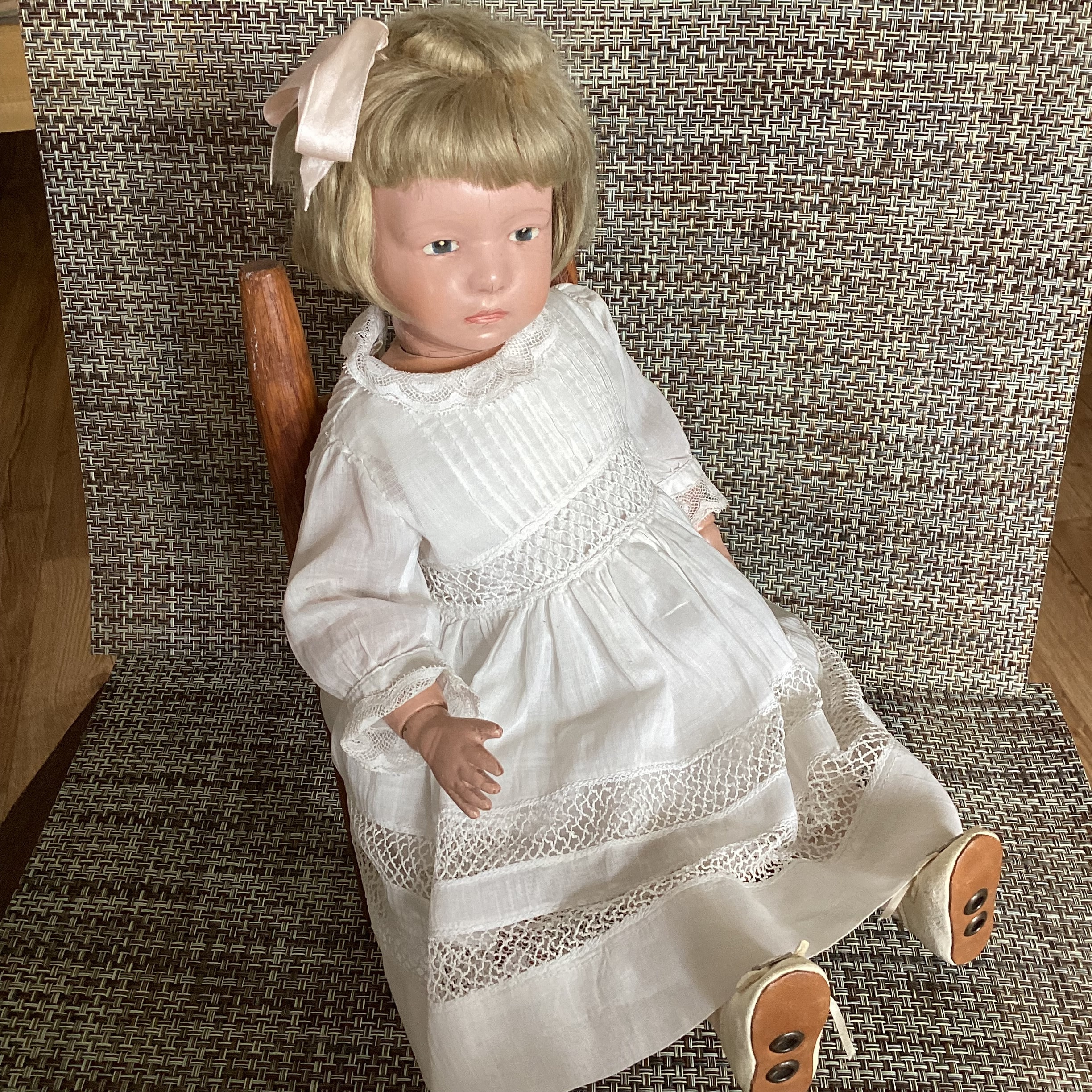 Antique Schoenhut 16” Doll Character 403 With Original Wig