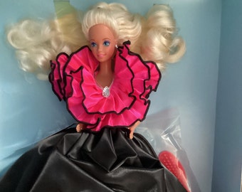 Barbie FAO Schwartz Night Sensation C. 1991 Vintage Limited Edition  Doll MIB Stunning  Black Pink Satin Gown