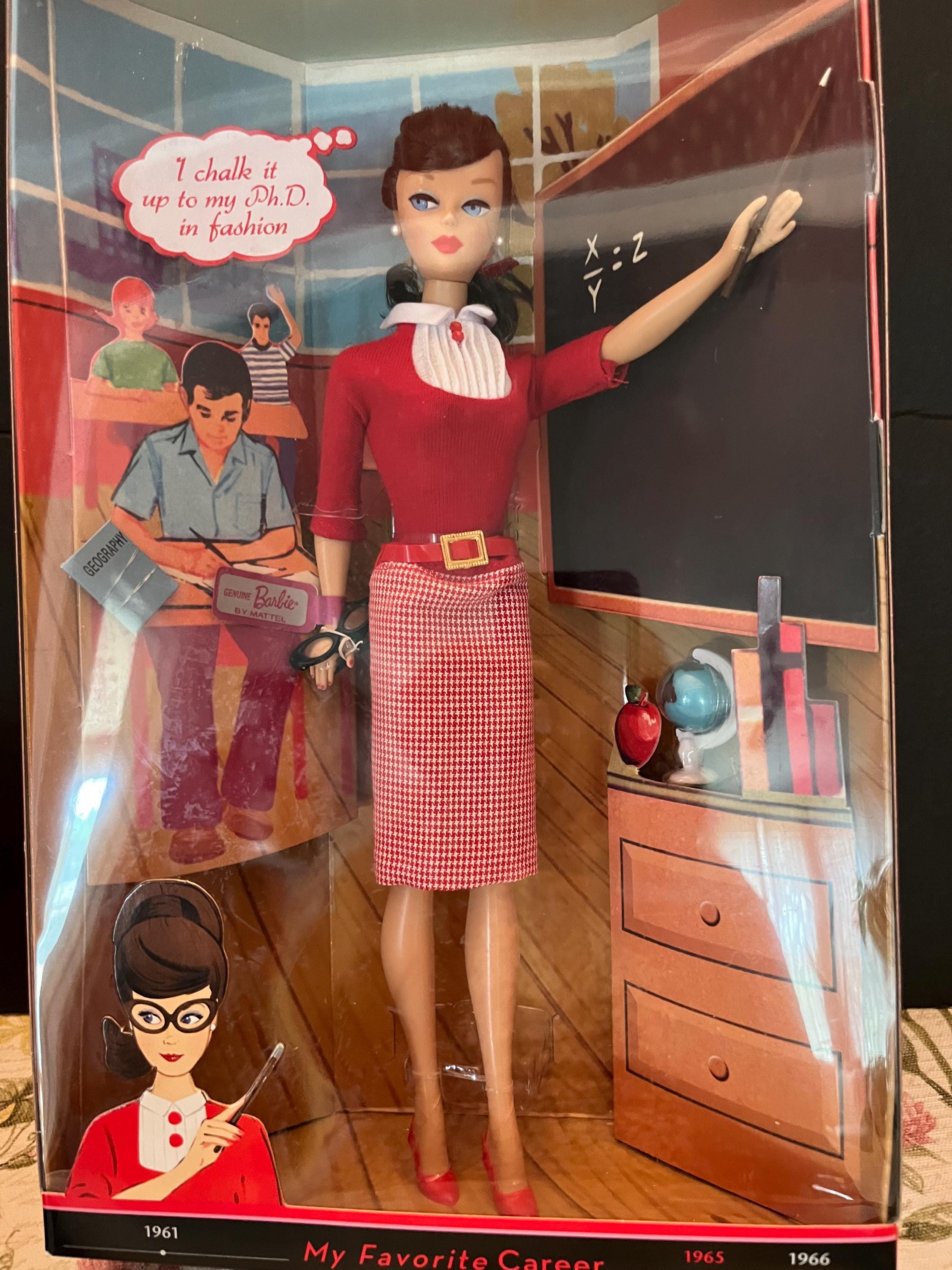 Muñeca Barbie de edición limitada, estilo retro, estudiante de