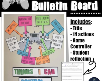 Things I Can Control Social Emotional SEL Interactive Bulletin Board For Growth Mindset and Positive Behavior Support