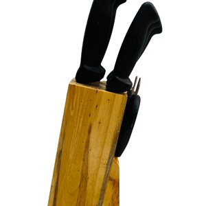 Premium Knife Set with Wooden Stand – Includes 5 Sharp Knives & Kitchen Scissors – Durable Stainless Steel Blades