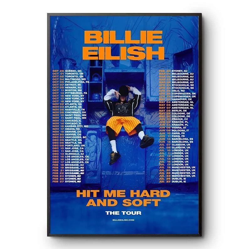 Billie Eilish Hit Me Hard and Soft ポスター RARE* Exclusive Billie Eilish HIT ME HARD AND SOFT Poster
