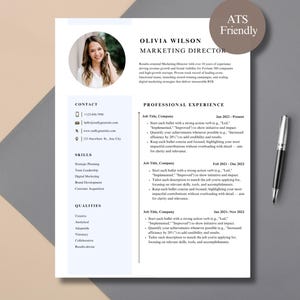 ATS Resume Template for 2025 | 2 Page Modern Resume + Cover Letter + References | Editable in Word Google Docs | Instant Download