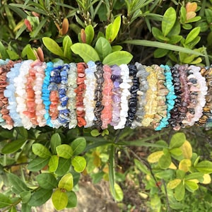 Pulsera de chips de cristal YARNBLUSH, joyería de cuentas hecha a mano, pulsera de piedra natural, delicado regalo en capas para ella