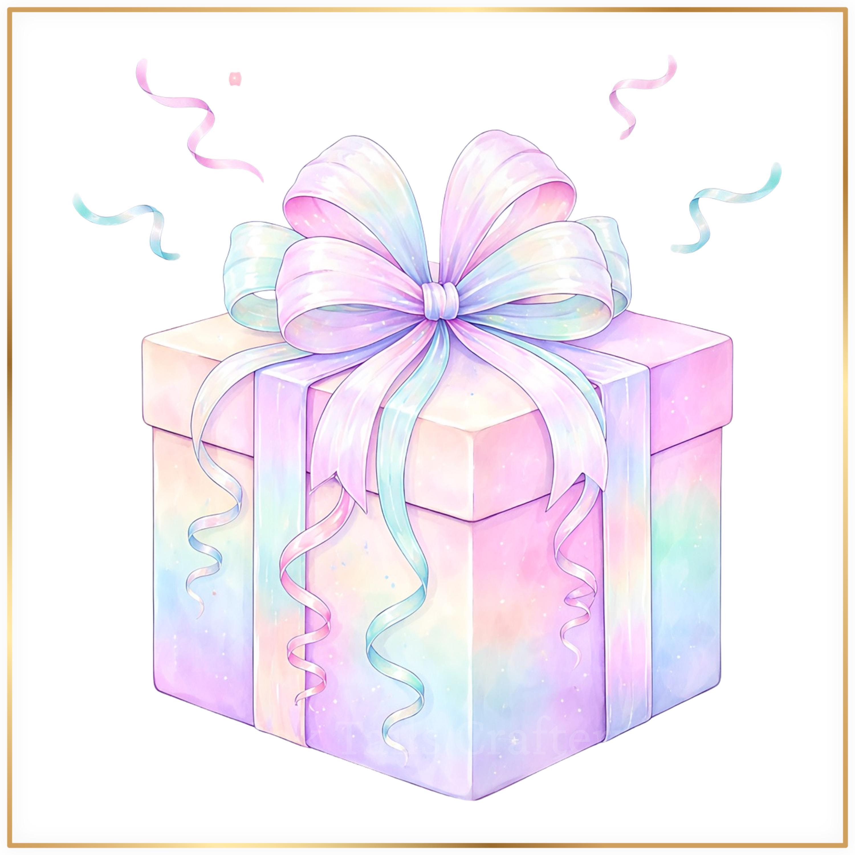 Watercolor Birthday Party Clipart PNG Bundle, Pastel Cake PNG, Balloon ...