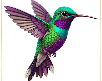 Hummingbird PNG Bundle, Colorful Hummingbird Clipart, Floral Bird PNG, Tropical Bird Digital Download, Irridescent Hummingbird Art PNG