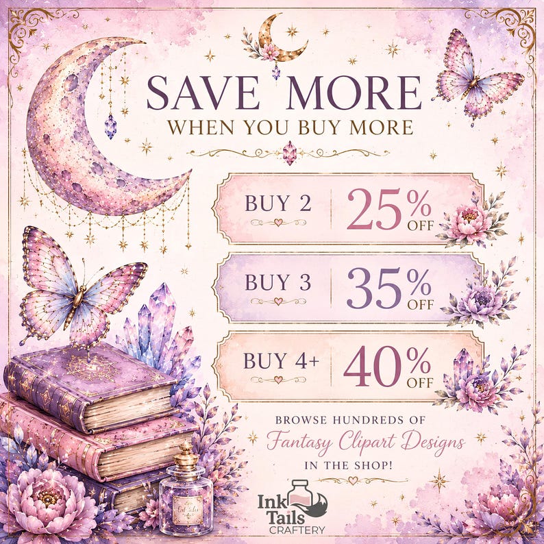 Mystical Fox PNG Bundle, Moonlit Floral Fox Clipart, Celestial Woodland Animal Art, Boho Nature Sublimation Design image 9